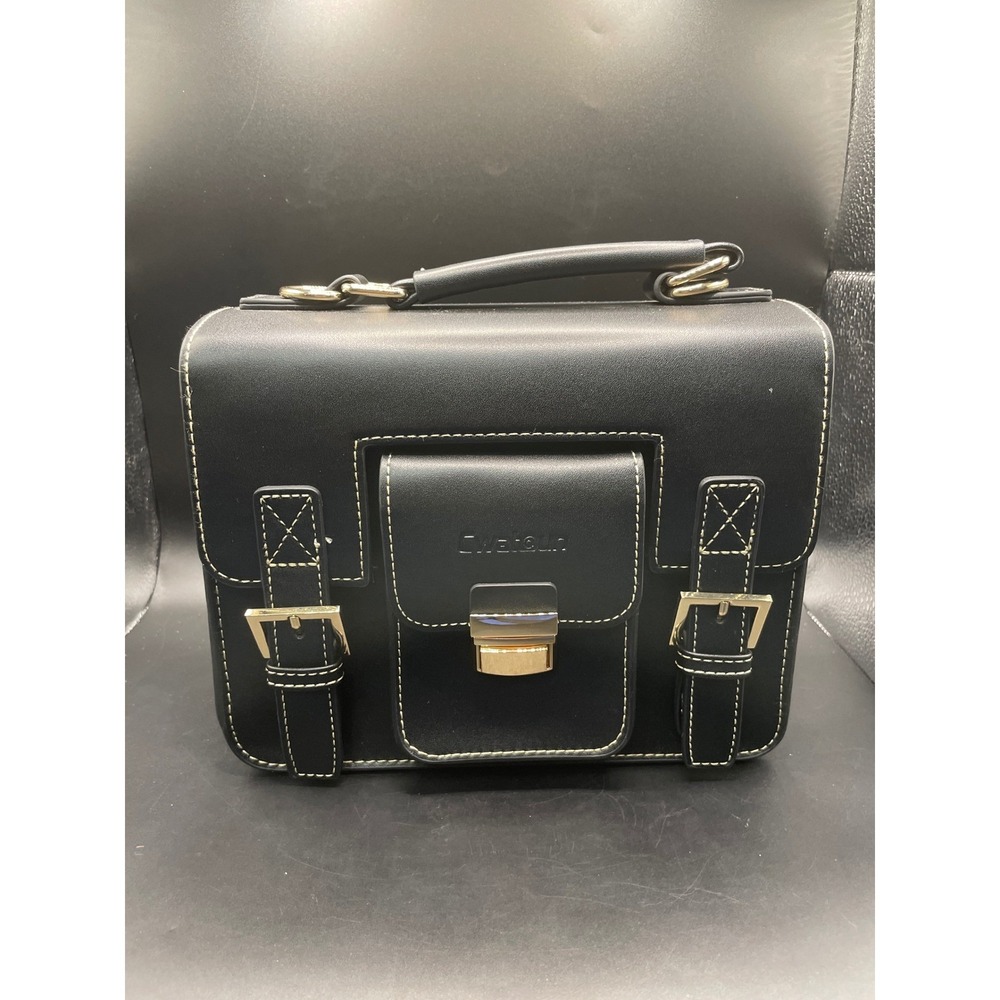 Cwatcun Camera Bag Retro PU Leather Crossbody Backpack Case